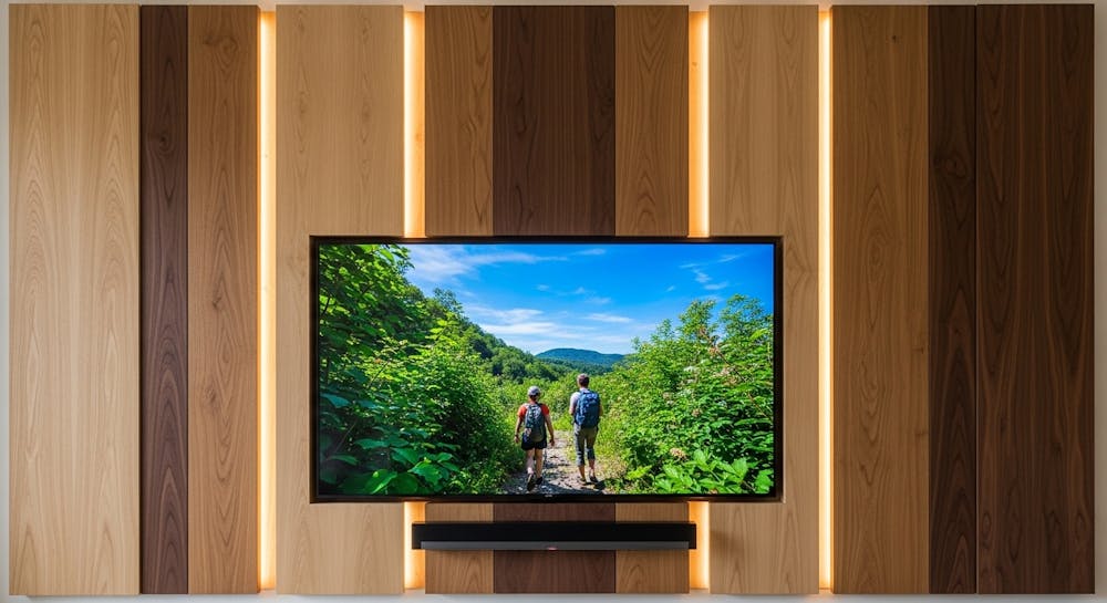 TV Panel Design with Vertical Panels