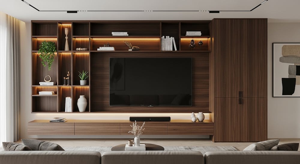 TV Panel Integrated with Wall Unit
