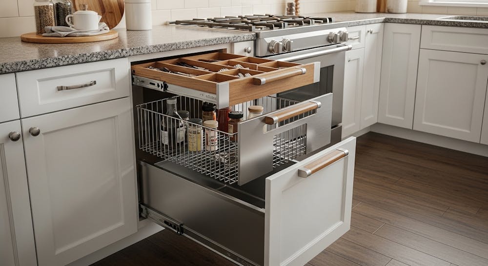 Multi-Level Kitchen Trolley Pull-Out Drawers