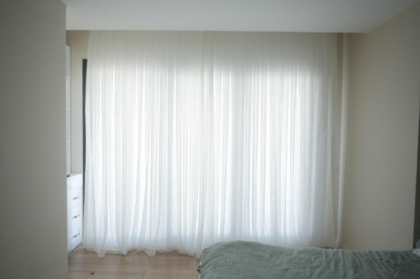 Minimalist Bedroom with Sheer Curtains