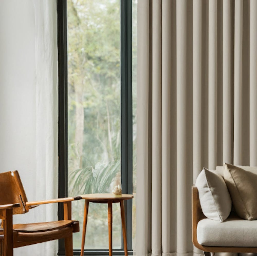 Minimalist Bedroom with Sheer Curtains