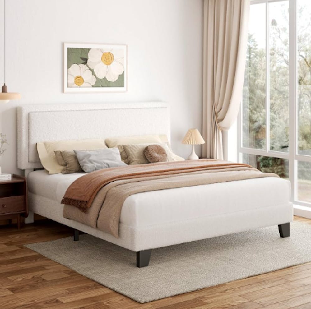 Minimalist Bedroom with Textured Headboard