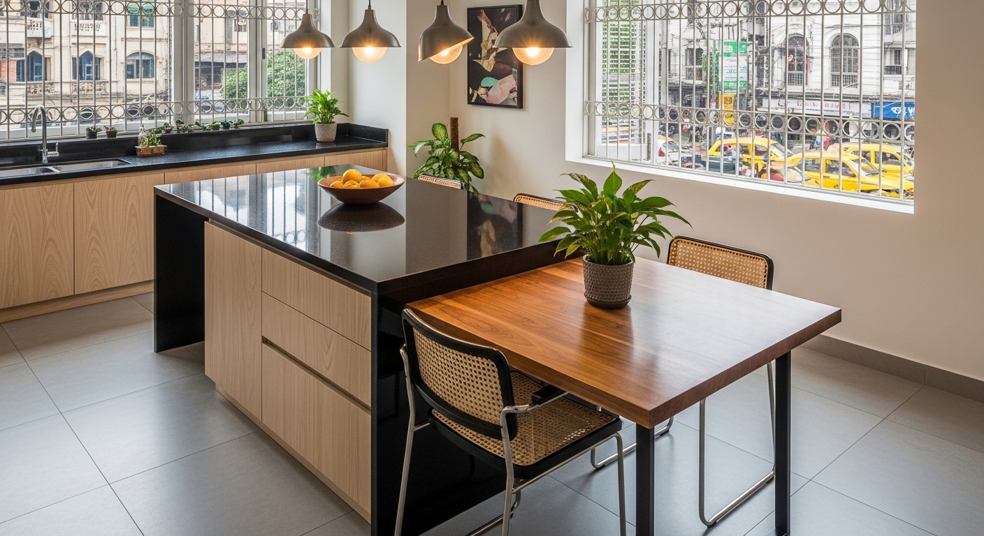 Combo Island Kitchen With Dining Extension