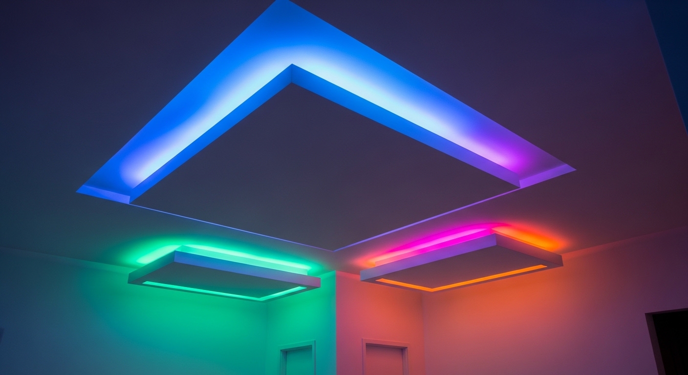 Dynamic Colors For Modern False Ceiling Design