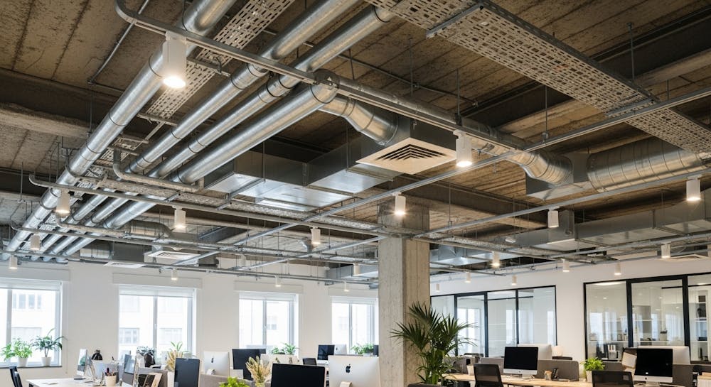 Exposed Ceiling Pipe For Office Setting