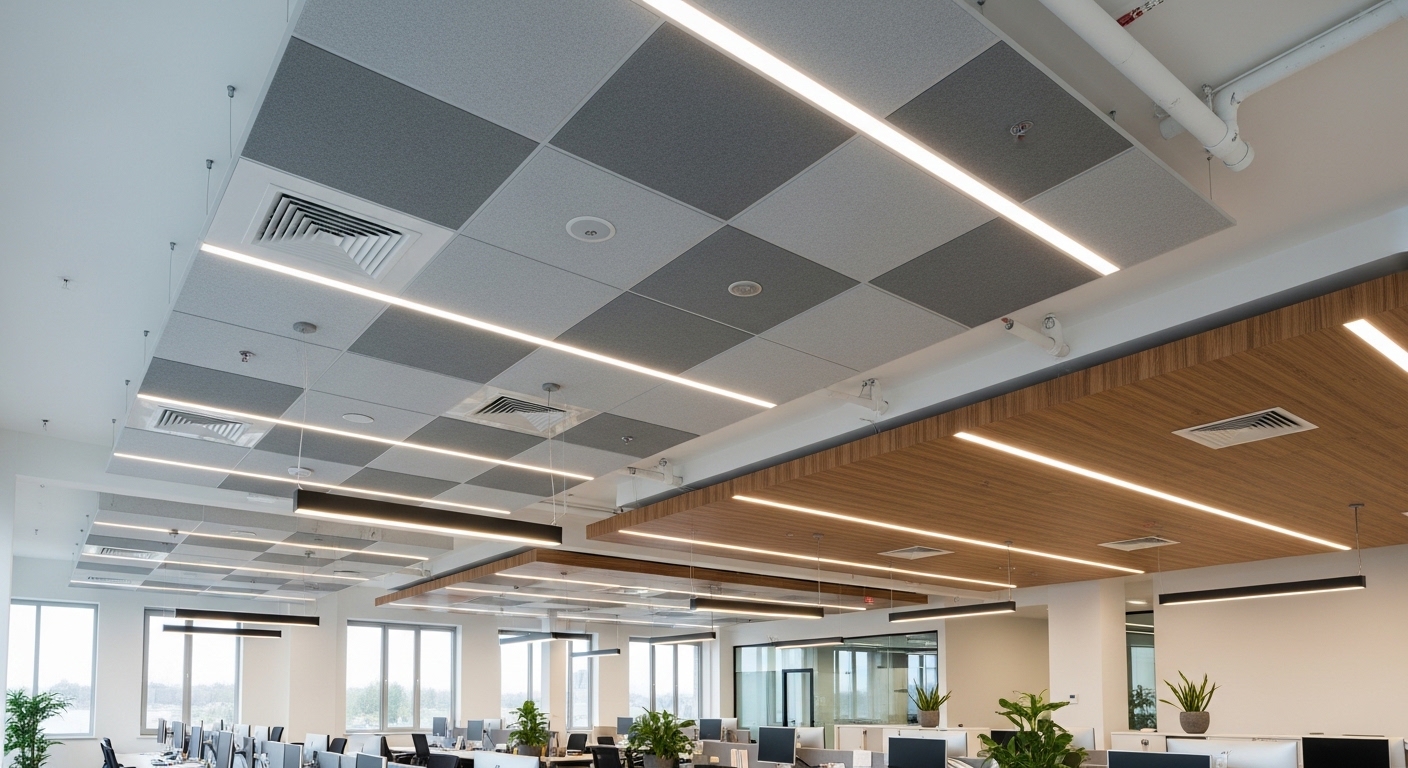 Suspended Ceiling Design For Big Offices