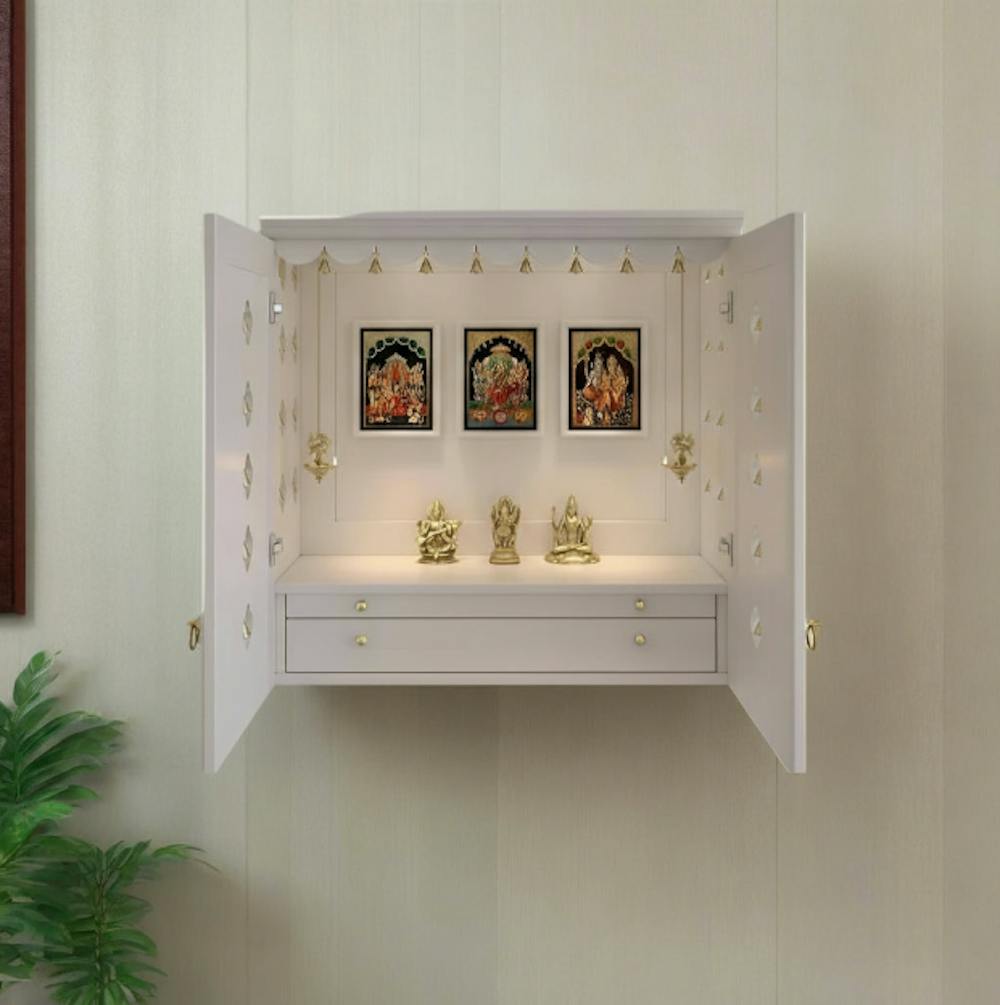 Wall-Mounted Minimalist Pooja Unit