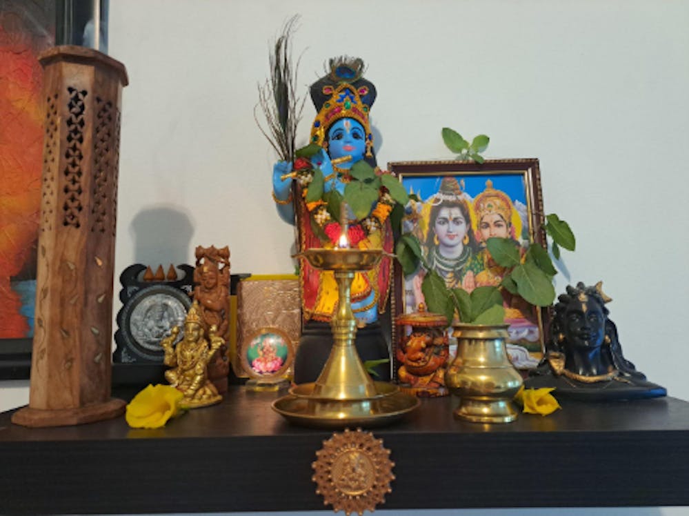Open Shelf Pooja Design