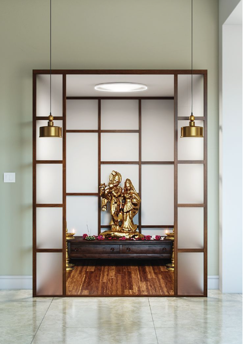 Glass-Enclosed Pooja Unit