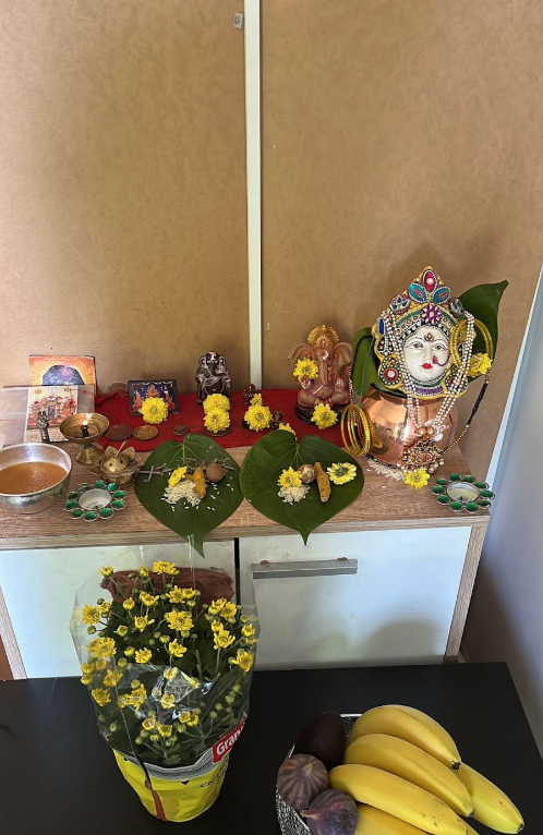 Pooja Room with Storage Drawers