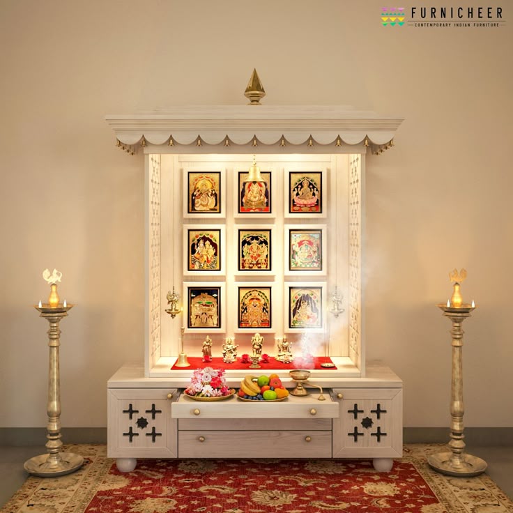 Brass Accent Pooja Room