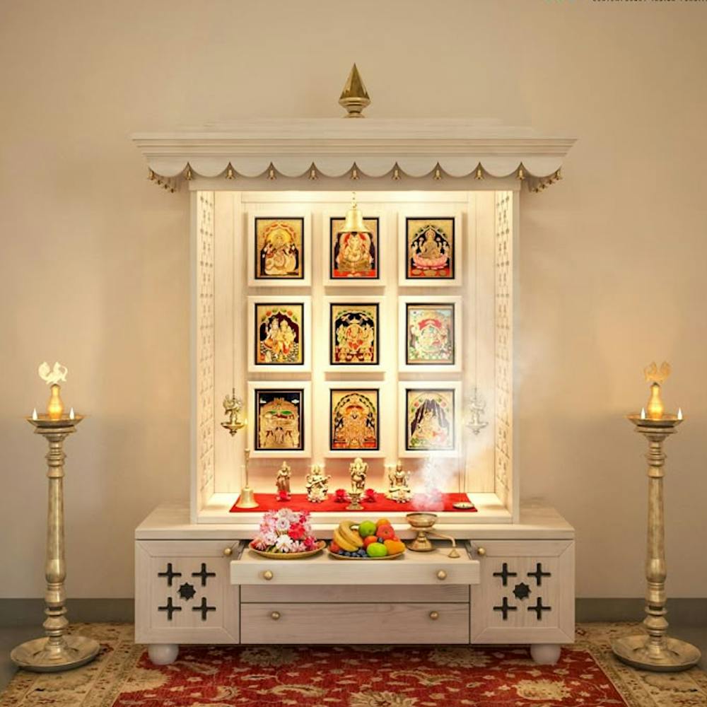 Brass Accent Pooja Room