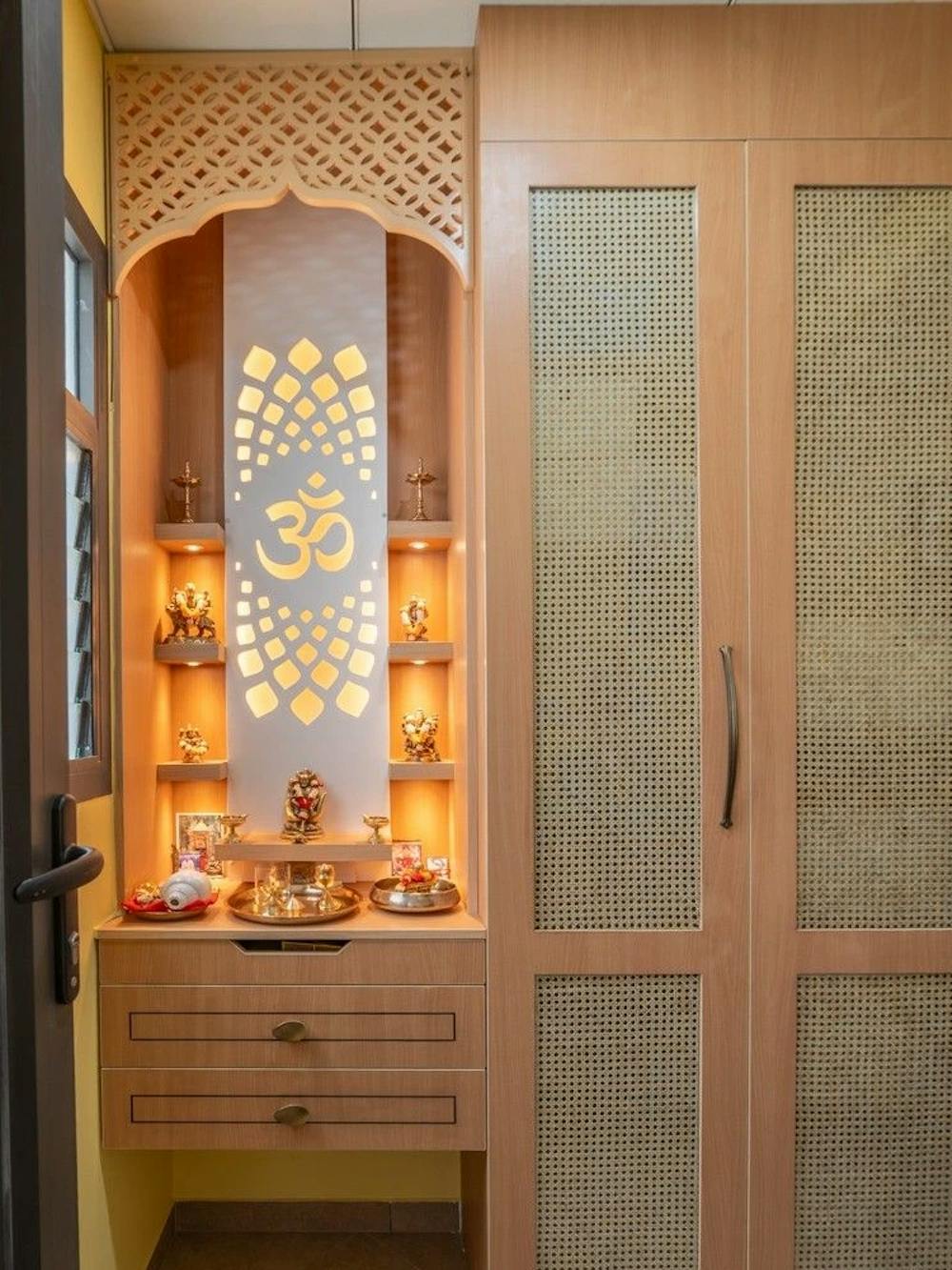 Minimalist Scandinavian-Style Pooja Unit