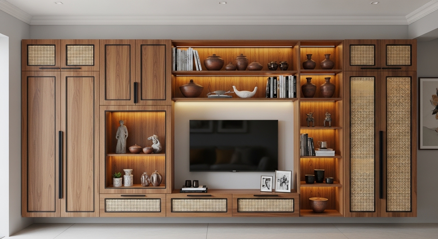 The Living Room Wall Almirah Design