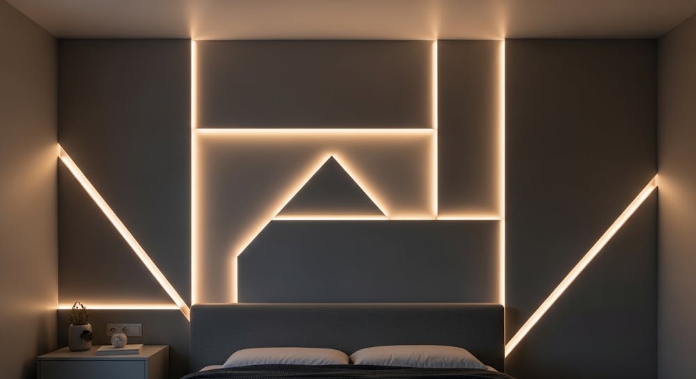 Modern LED Panel Design for Bedroom Walls