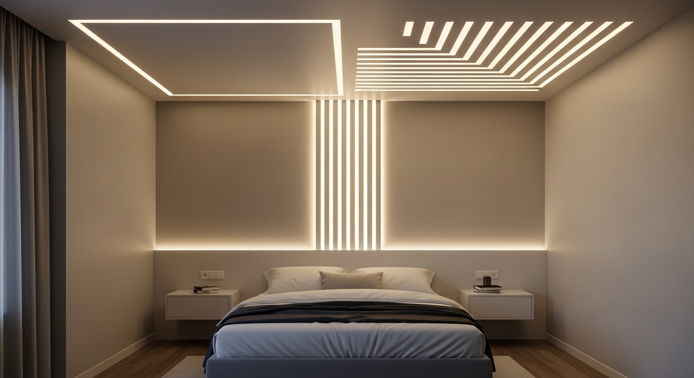 LED Panel Design for Small Bedroom