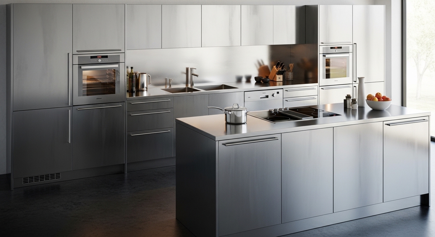 Modular Kitchen Material: Stainless Steel