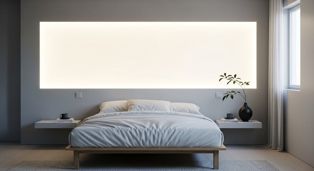 Minimalist LED Panel Bedroom Design