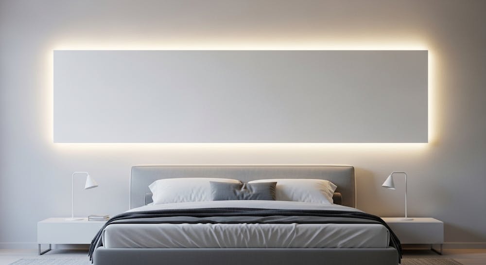 White LED Panel Design for Bedroom