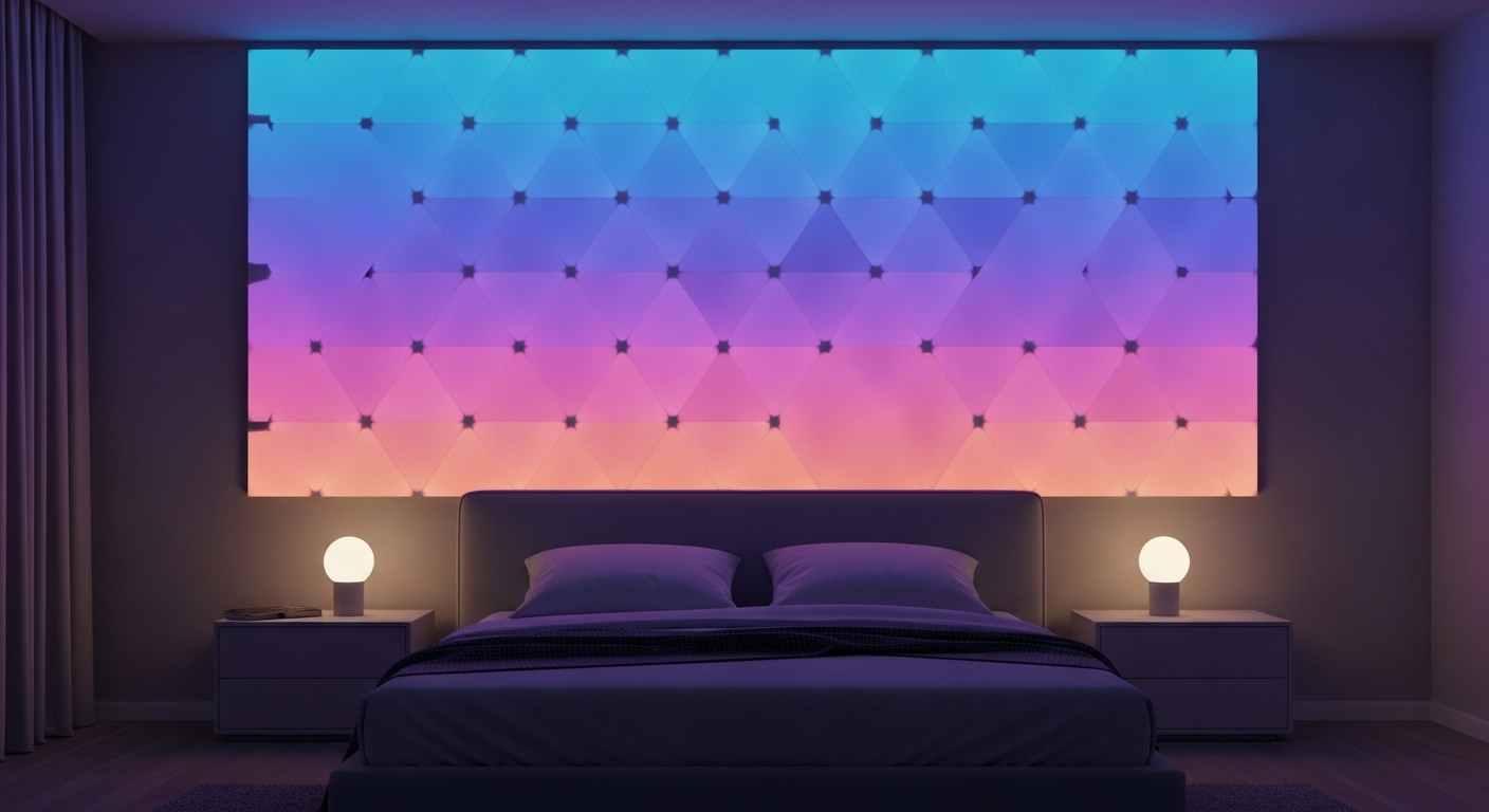 LED Panel Design for Bedroom with Colour Play