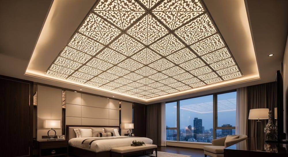 Luxurious LED Panel Design for Master Bedroom