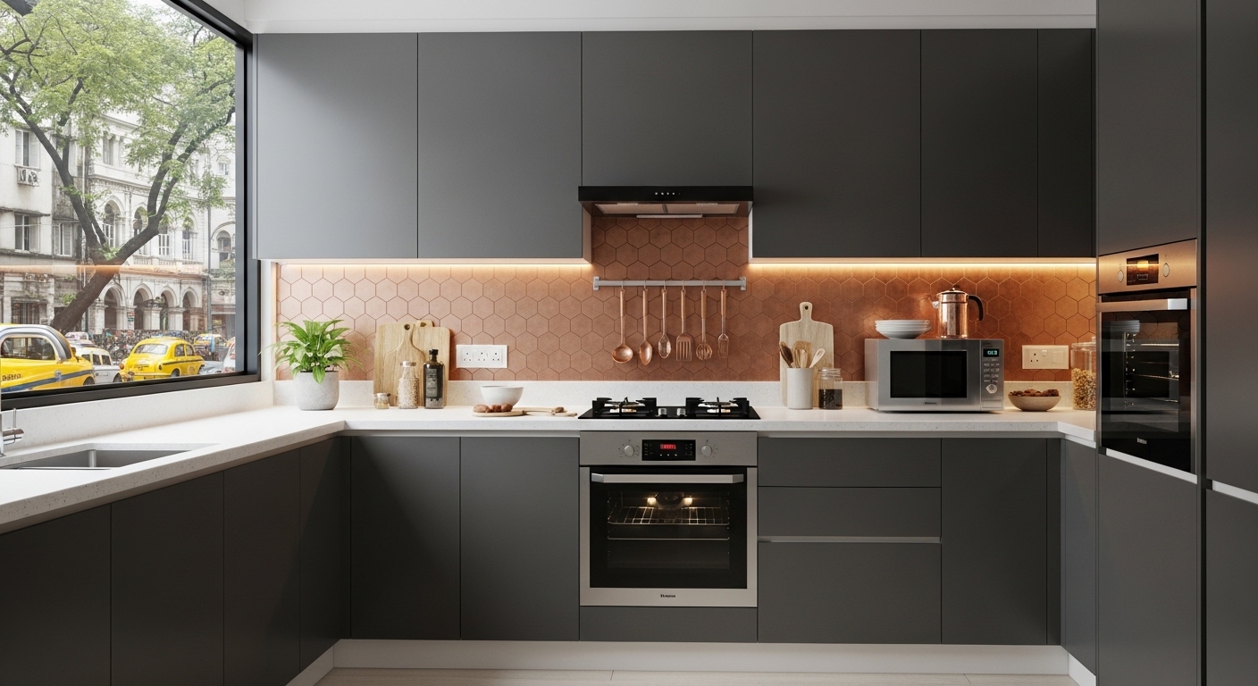 Charcoal Grey and Copper