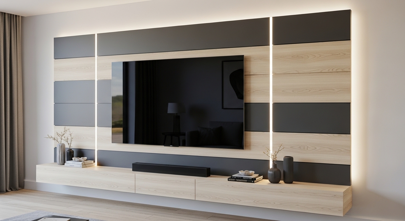 LED TV Panel Design for Drawing Room