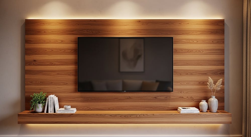 Wooden TV Panel for Warmth & Elegance