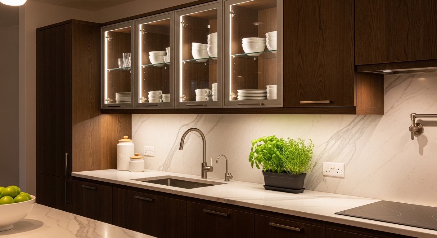 Illuminate Your Cabinets With In-Cabinet Kitchen Lighting Inspiration