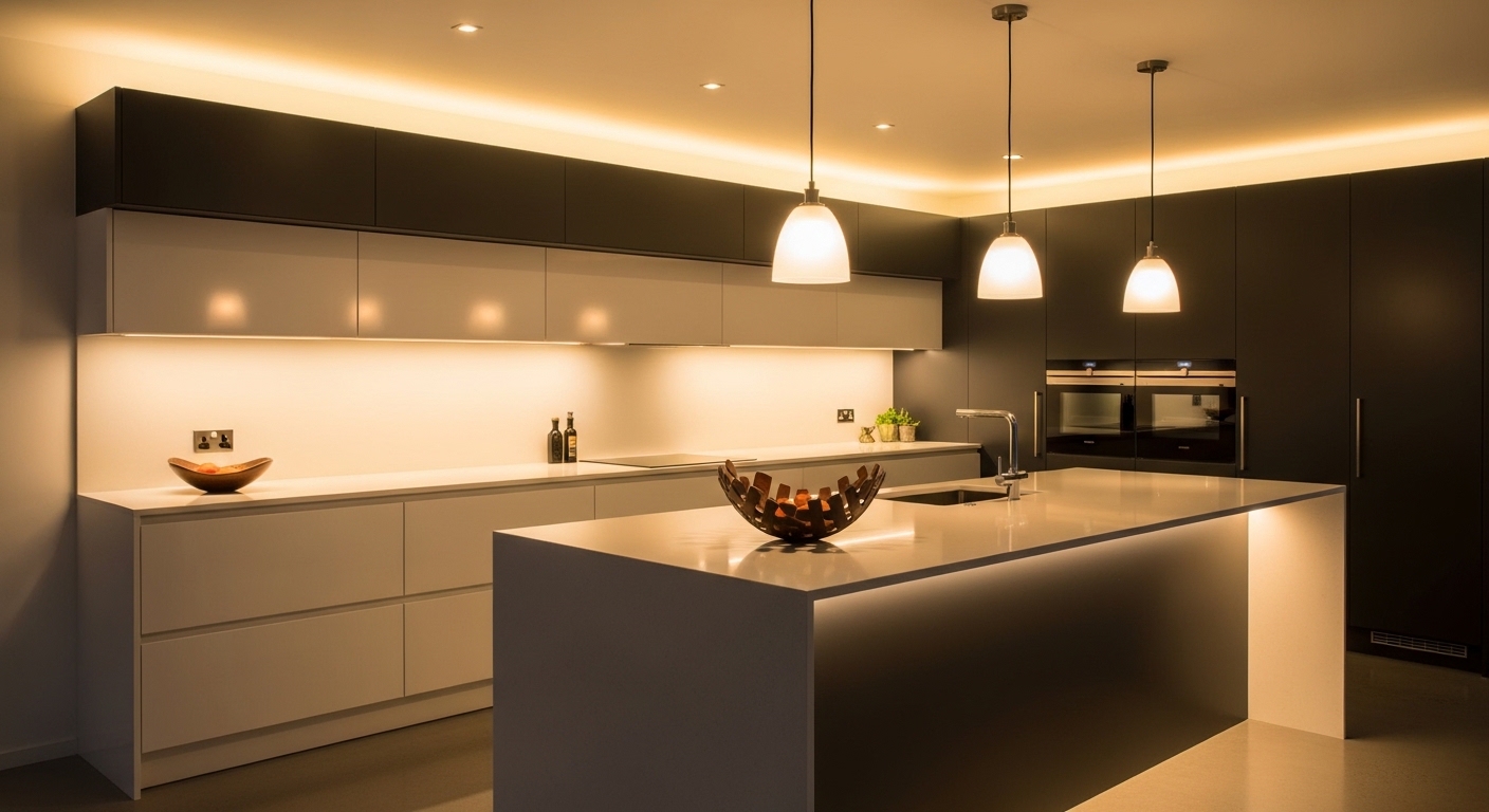 Create Layers With Ambient Lighting For A Modern Kitchen