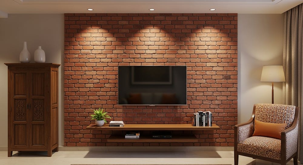Classic Brick Tiled TV Panel