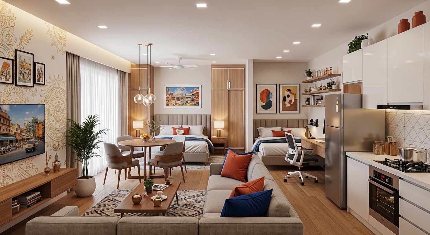 2BHK Flat Interior Design Kolkata 