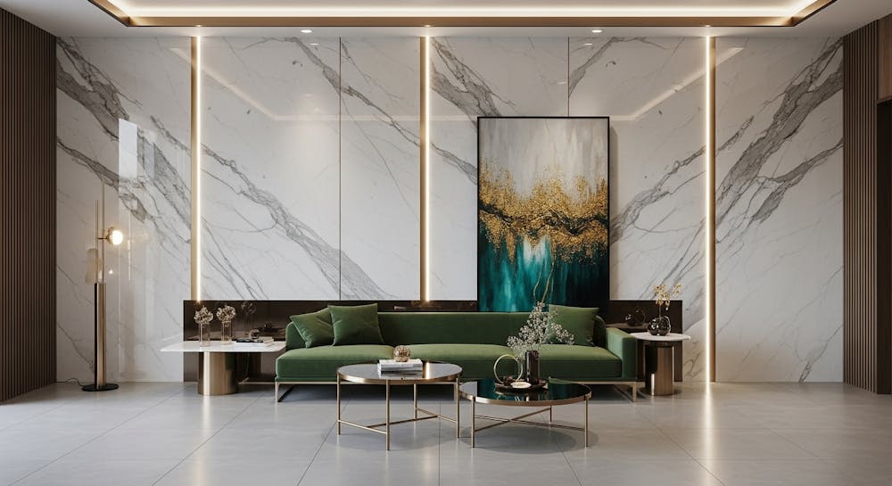Eye-Catching Marble Wall Interior Design