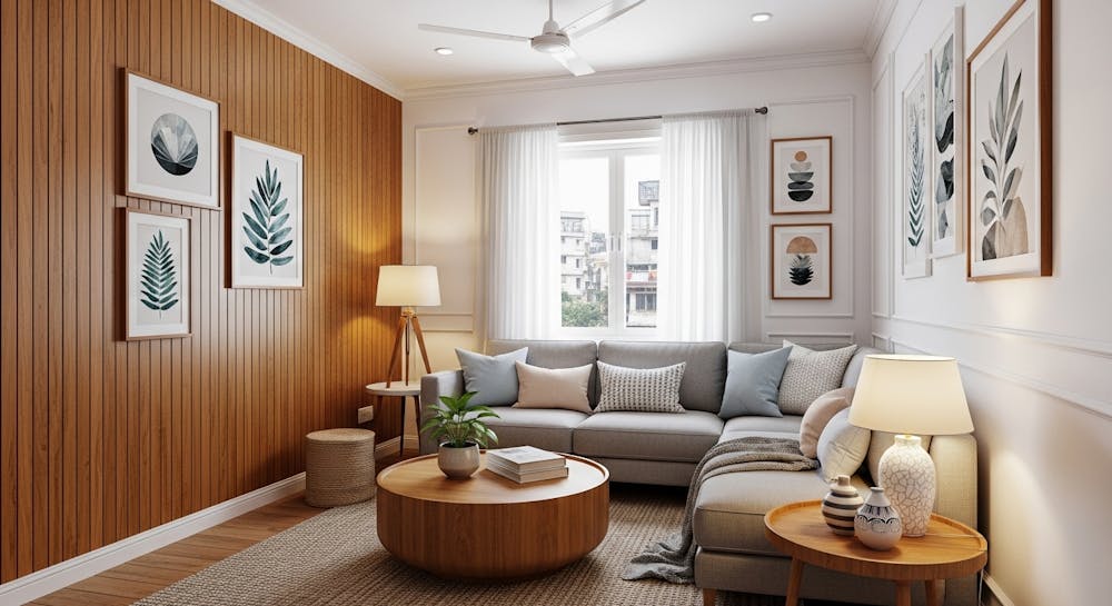 Cosy Wooden Panels with White Wall Finishings Interior