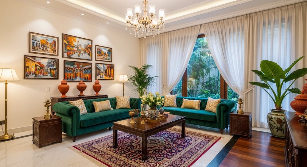 Aesthetic Yellow Blocked Cabinets With Grey Backsplash