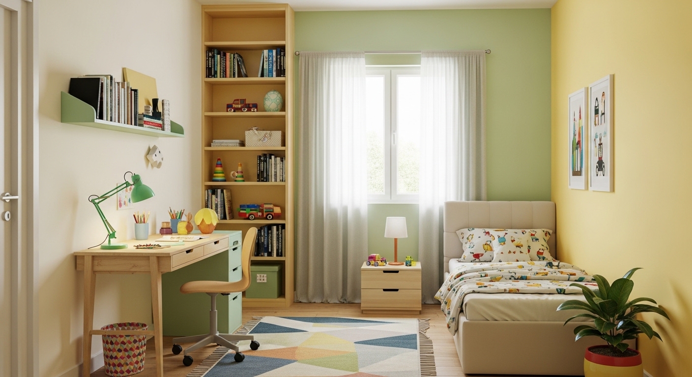 West Facing House Vastu Plan For Kid's Bedroom