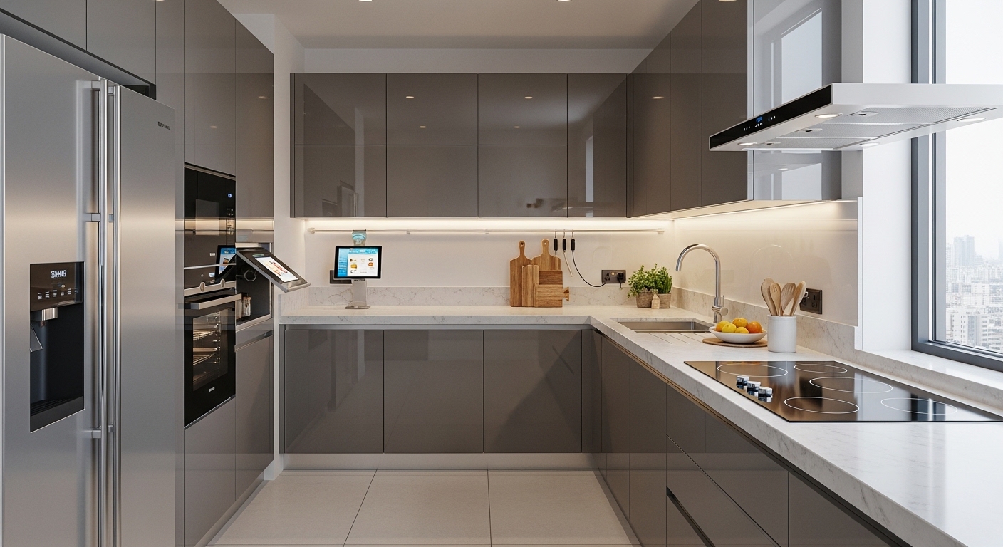Smart-Tech Modern Parallel Kitchen Design