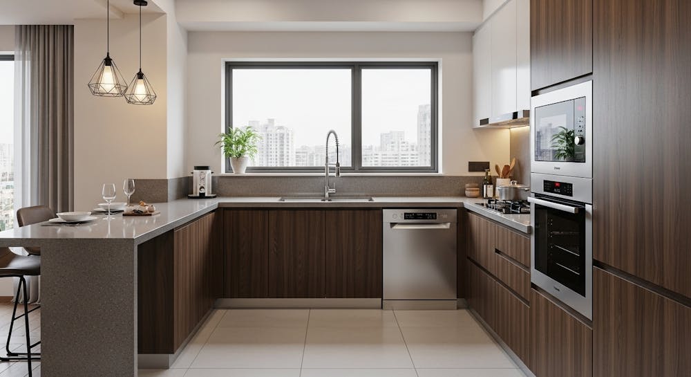 U-Shaped Kitchen Layout For Modernity