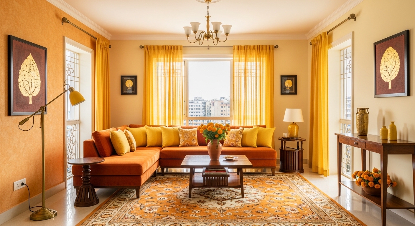 Vibrant Orange With Warm Yellow Elegance