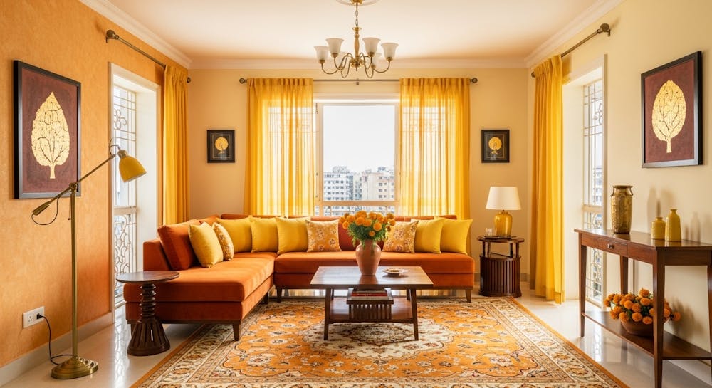 Vibrant Orange With Warm Yellow Elegance