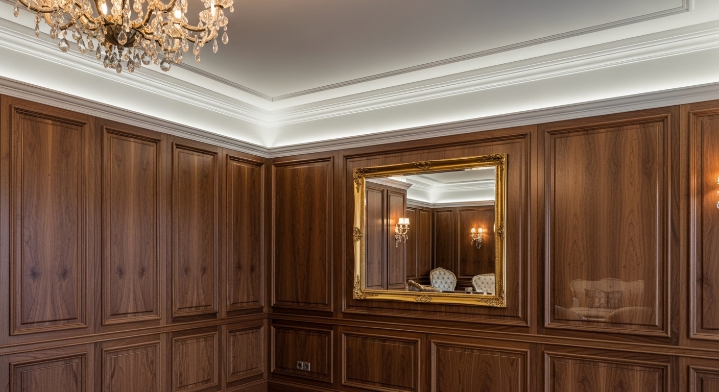 Wall Paneling Design for Drawing Room 