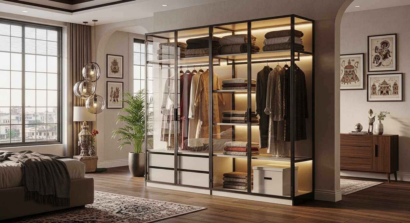 Glass Wardrobe Design