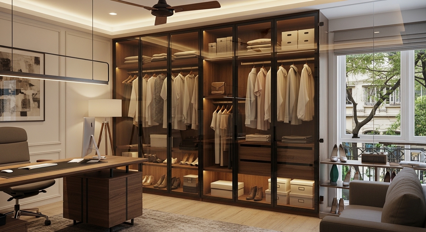 Glass Closet in Home Office