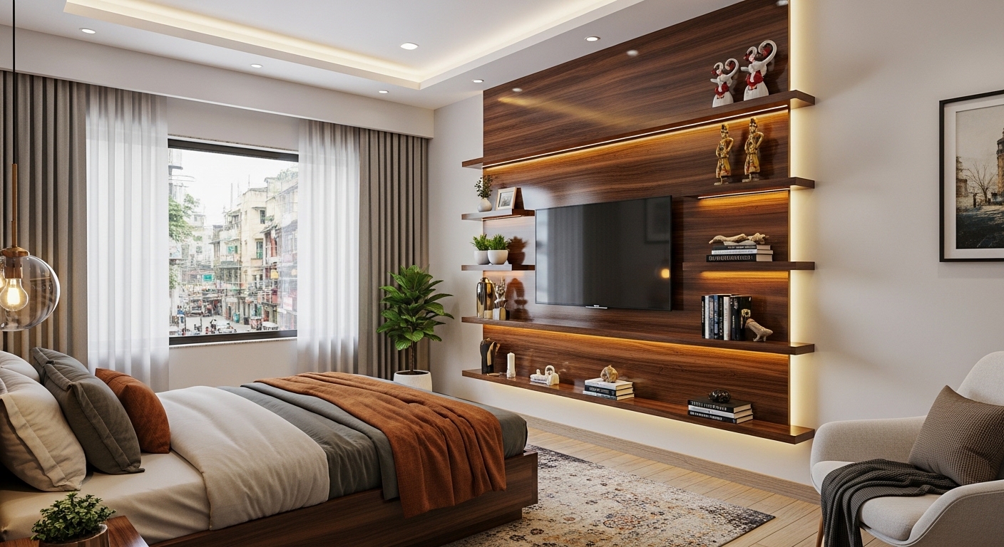 TV Panel Design for Bedroom