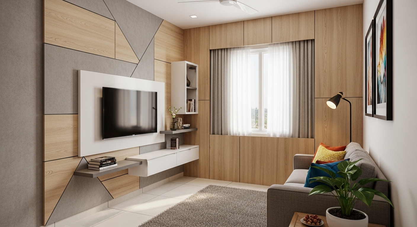 PVC Wall Design for Living Room in Compact Spaces