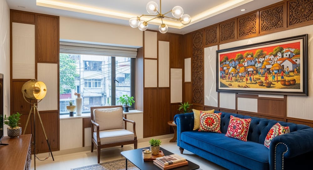 Living room Wall Panelling Designs in kolkata