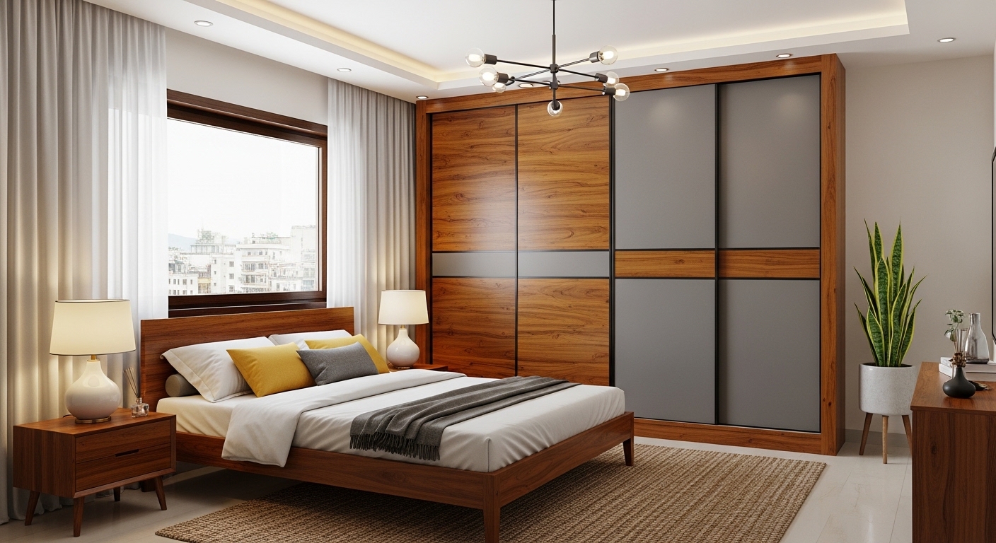 Sliding Wardrobe with Dual Color