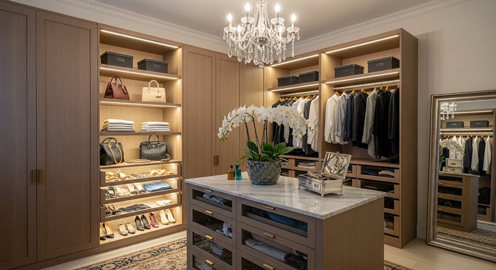 Wardrobes: quiet outside, organised inside
