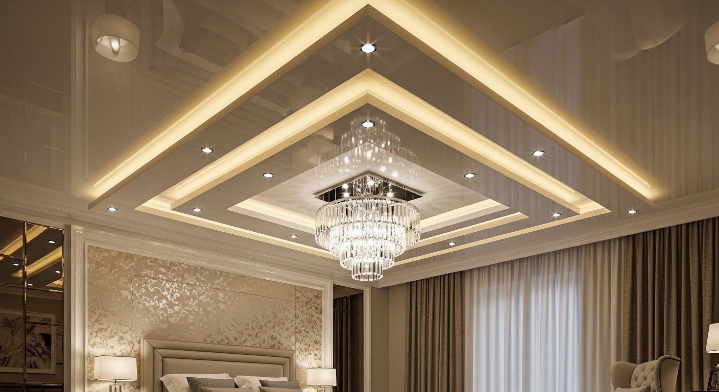 Layered False Ceiling Design for a Luxurious Feel

