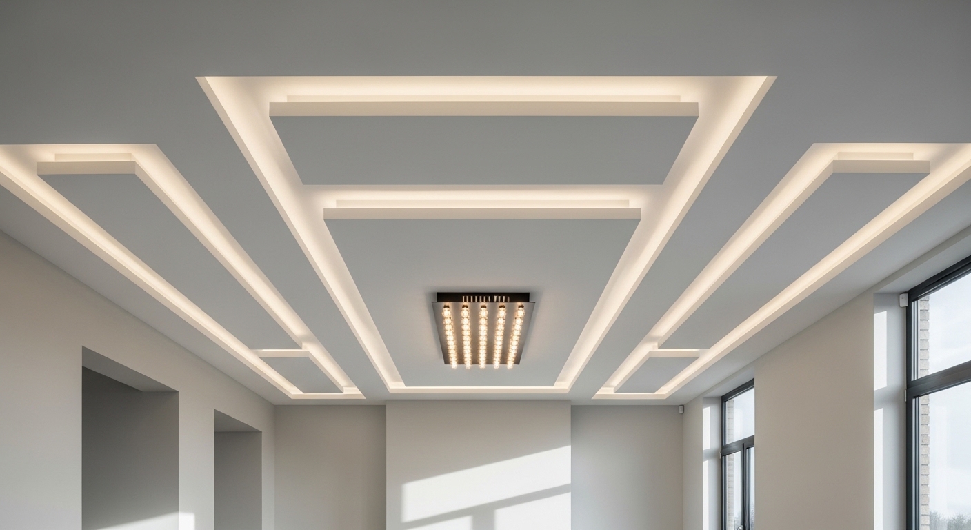 Modern False Ceiling Design with Clean Geometry